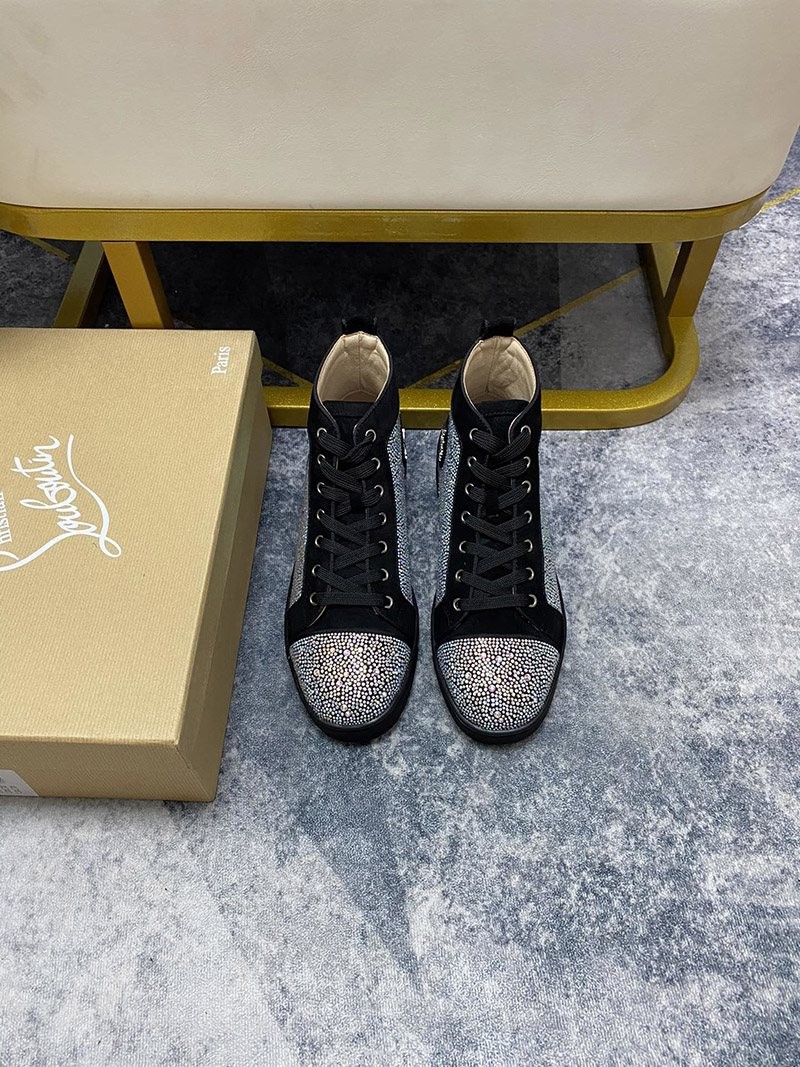 Christian Louboutin Rhinestone & Leather Sneakers Rue56470 Sold Out