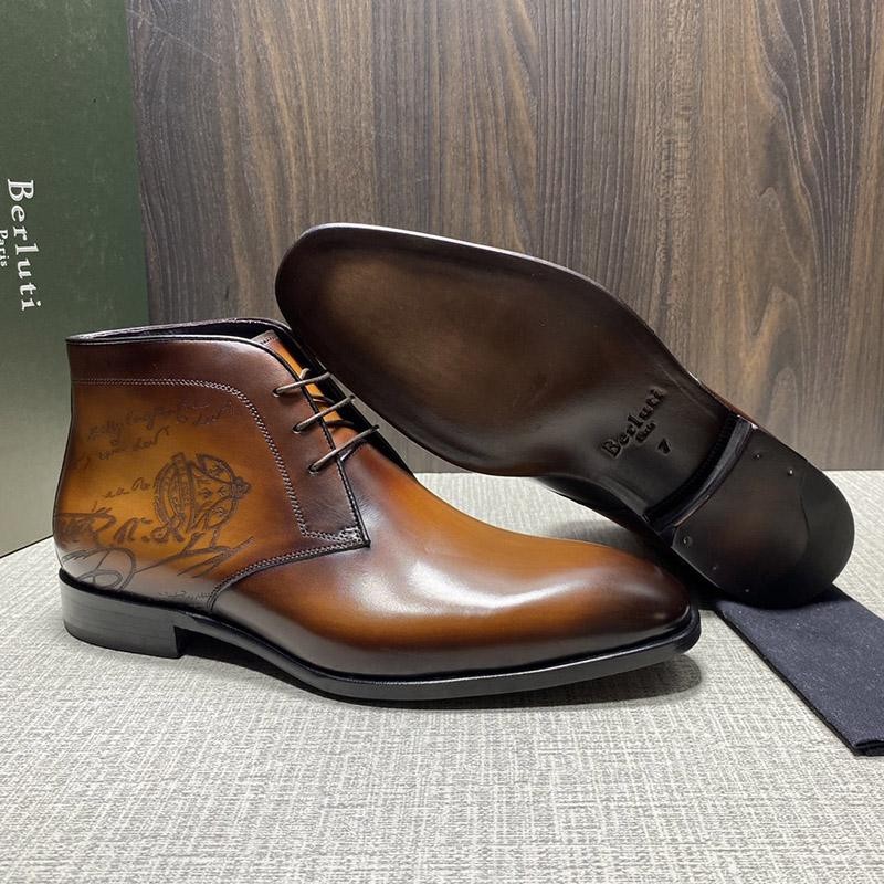 Eye-catching ★ Berluti ★ Leather boots replica calligraphy bee29363