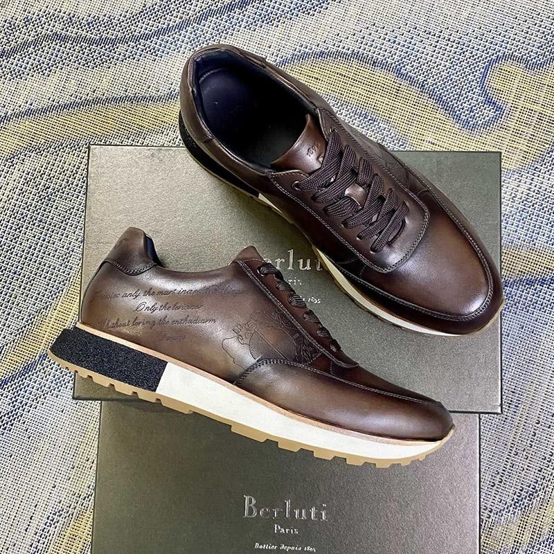 Classic and popular Berluti leather sneakers replica Playtime Scritto bei78614