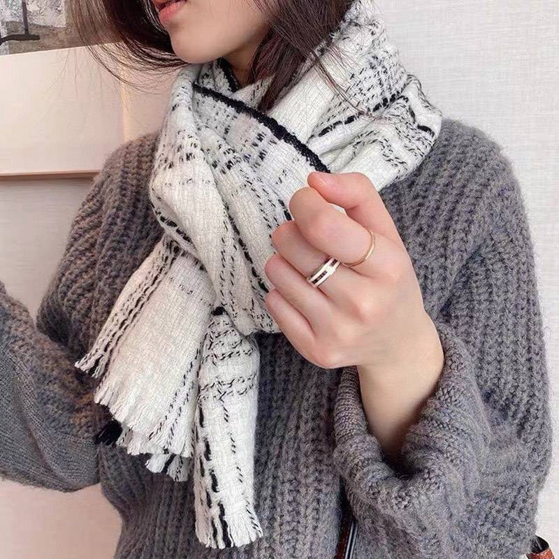 Super popular Chanel wool fake check scarf/stole shz56627