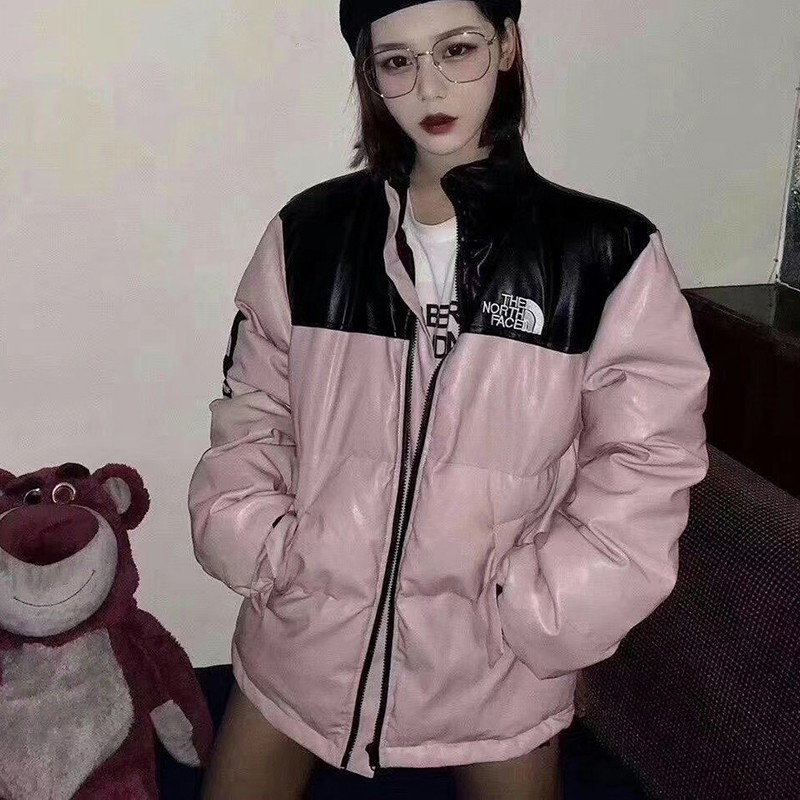 Cute Nuptse Replica Supreme North Face Down Leather Down Jacket 2 Colors Shk99491