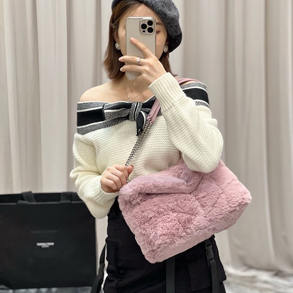 Eye-catching color Saint Laurent shoulder bag copy Lulu Puffer Small Merino Shirring SAJ38316