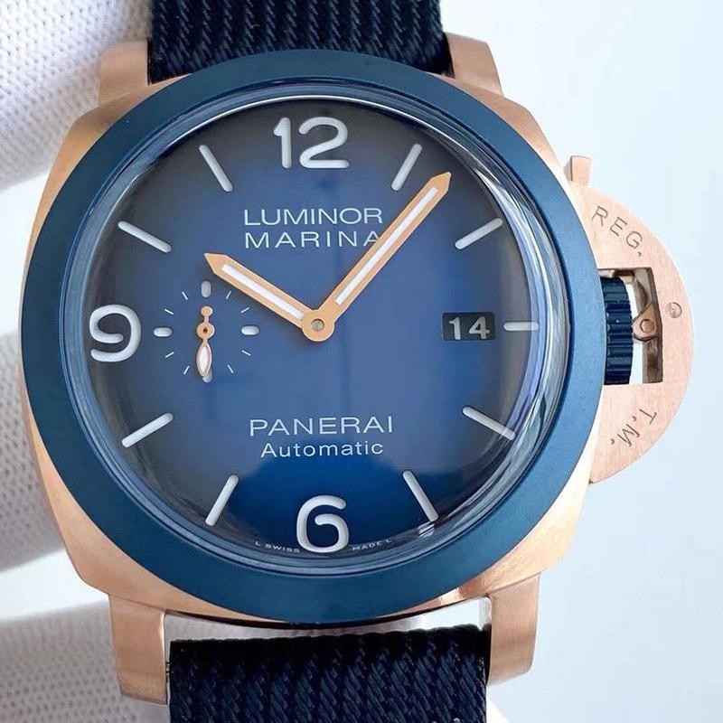 High quality Panerai Luminor replica N grade calf strap 44mm pac60383