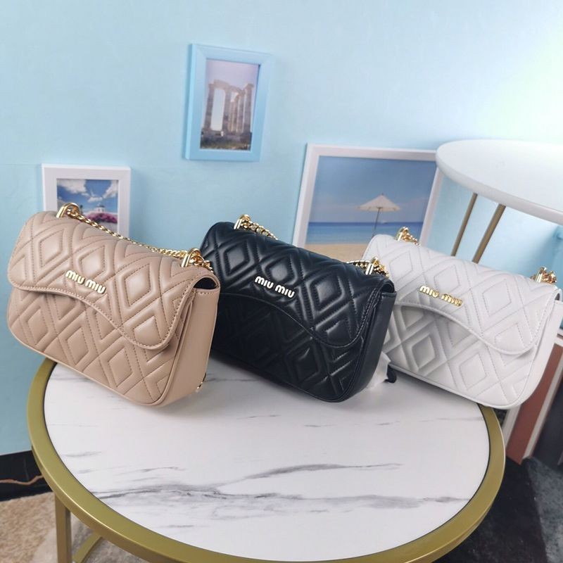 Hard to find Miu Miu matelassé leather replica bag in 3 colors myk65861