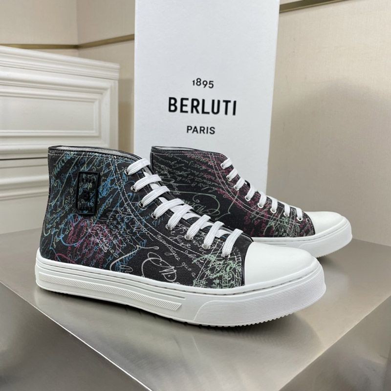 Classic Berluti sneakers replica Super popular ◆ Berluti ◆ ScrittoCanvas high cut beb76591