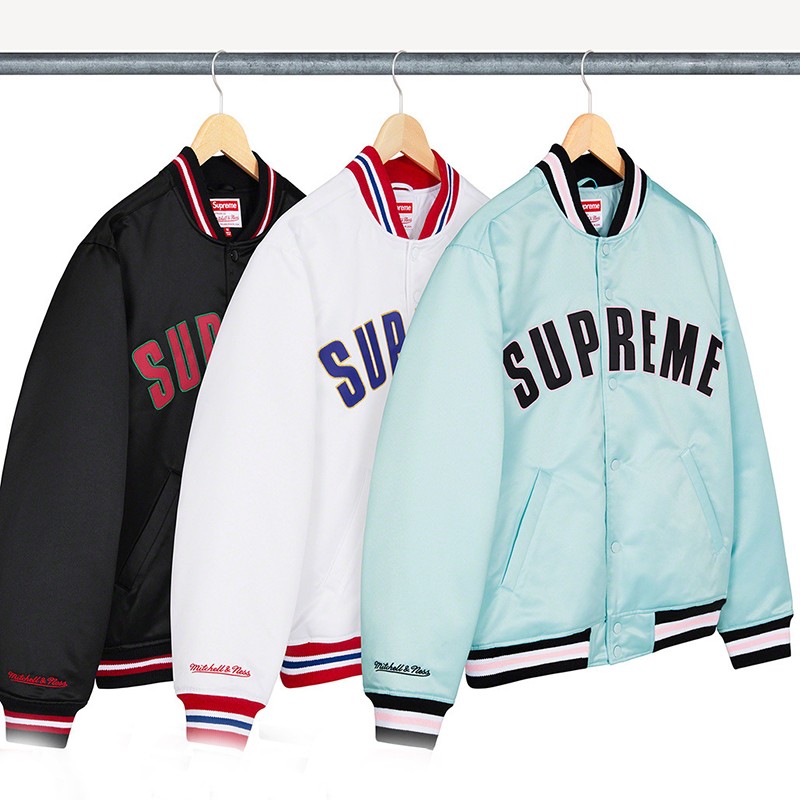 The hottest topic! Fake Supreme jacket Mitchell & Ness Satin 3 colors Shy07284