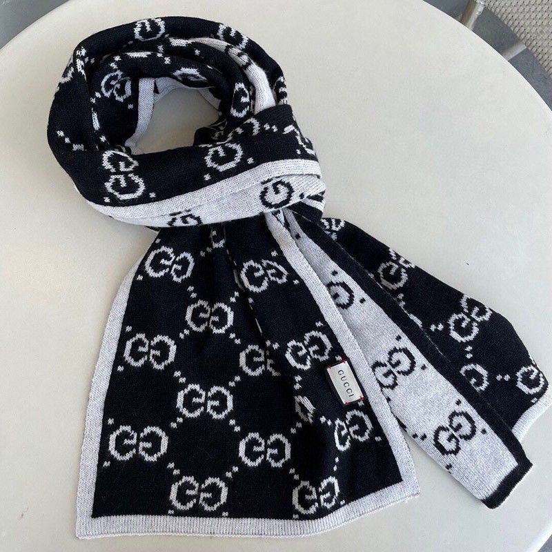 Cute Gucci GG Jacquard Replica Wool Scarf gud75848