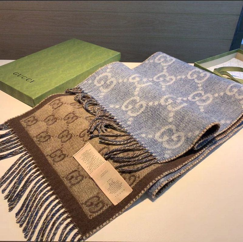 Very popular!! New color Gucci GG wool lame jacquard scarf/muffler gug54703 Very popular!! New color Gucci GG wool lame jacquard scarf/muffler gug54703
