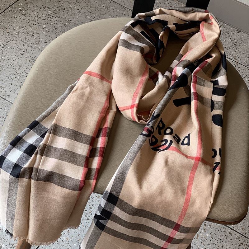 Super Hot Topic! Burberry Logo Jacquard Wool Silk Scarf Replica Bai51955