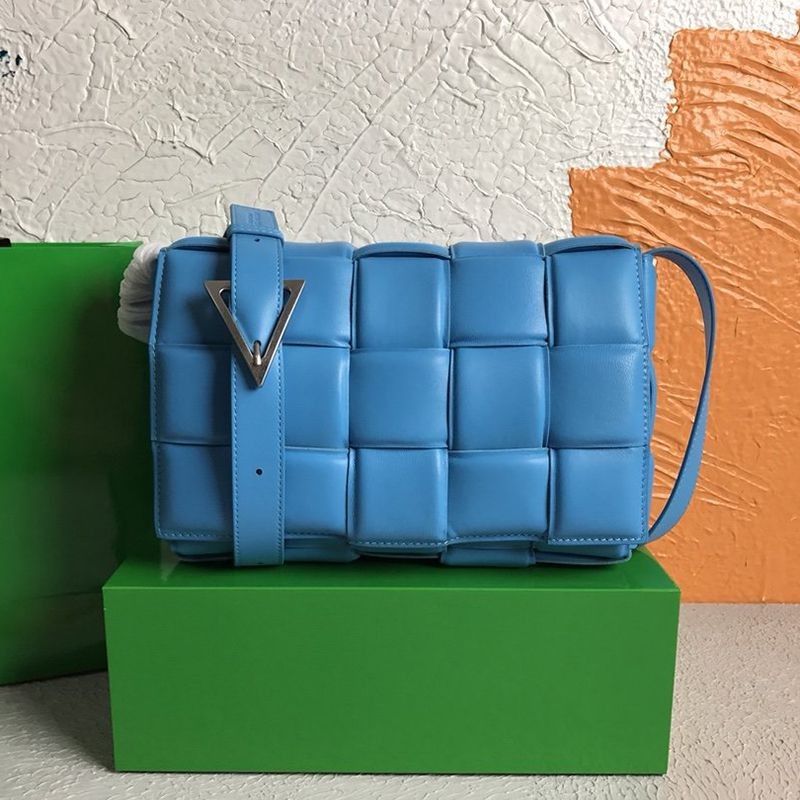 Rare color Bottega Veneta Padded Cassette copy shoulder bag blue bou77826