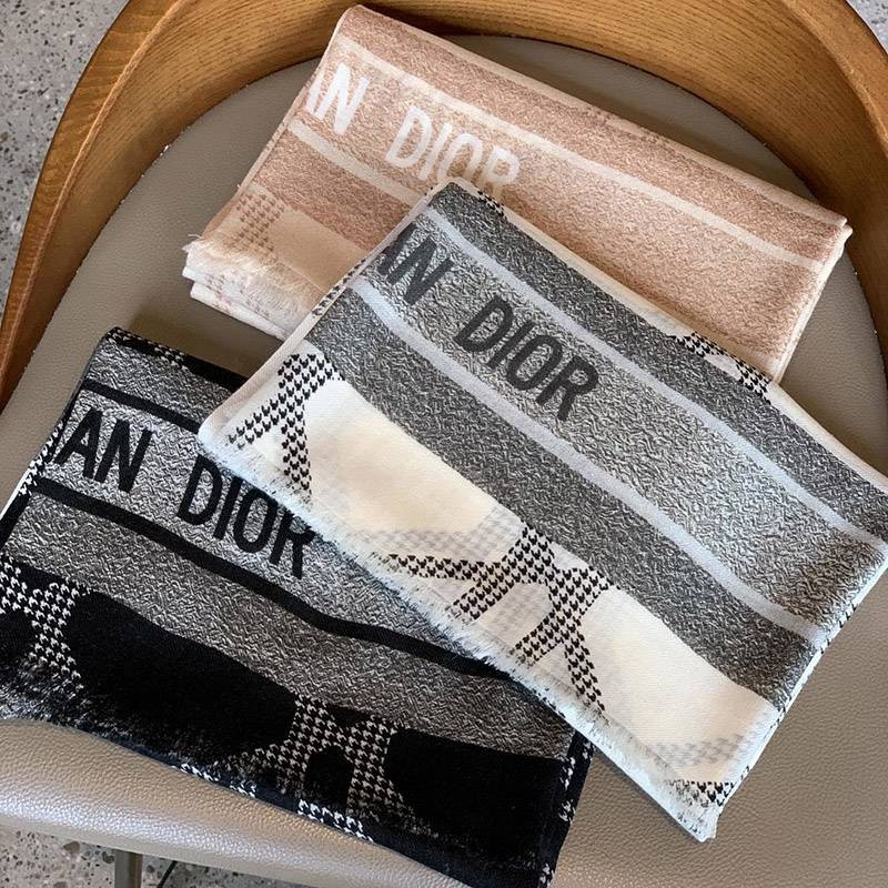 [Popular item] Dior scarf fake shawl cashmere, silk, wool del13187