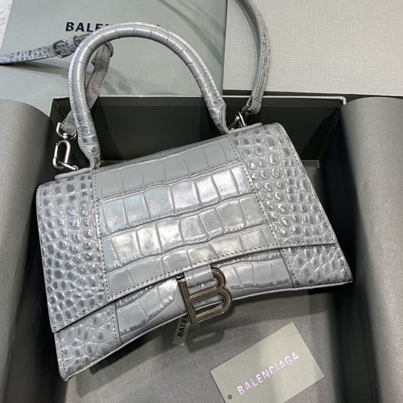 Best price challenge Balenciaga Crocodile embossed *HOURGLASS Replica Handle Bag bah52828