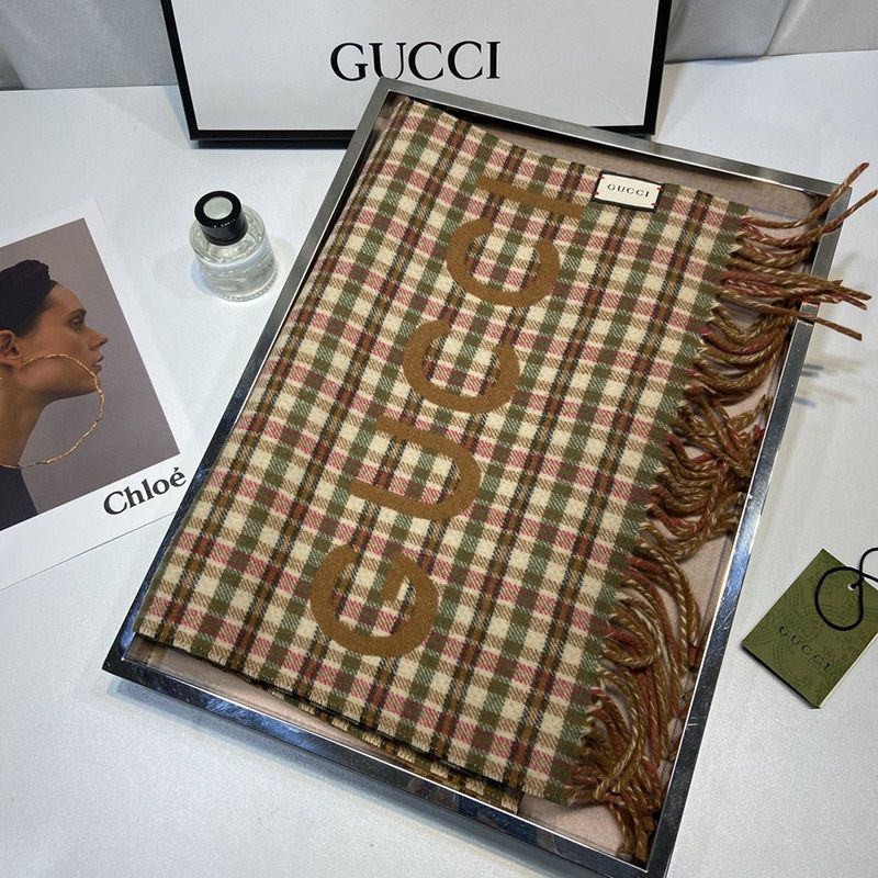Sold out Gucci Check Cashmere Fake Scarf gux70461