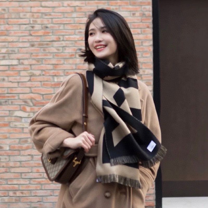 Very popular! Burberry copy reversible logo jacquard cashmere scarf Bay62133