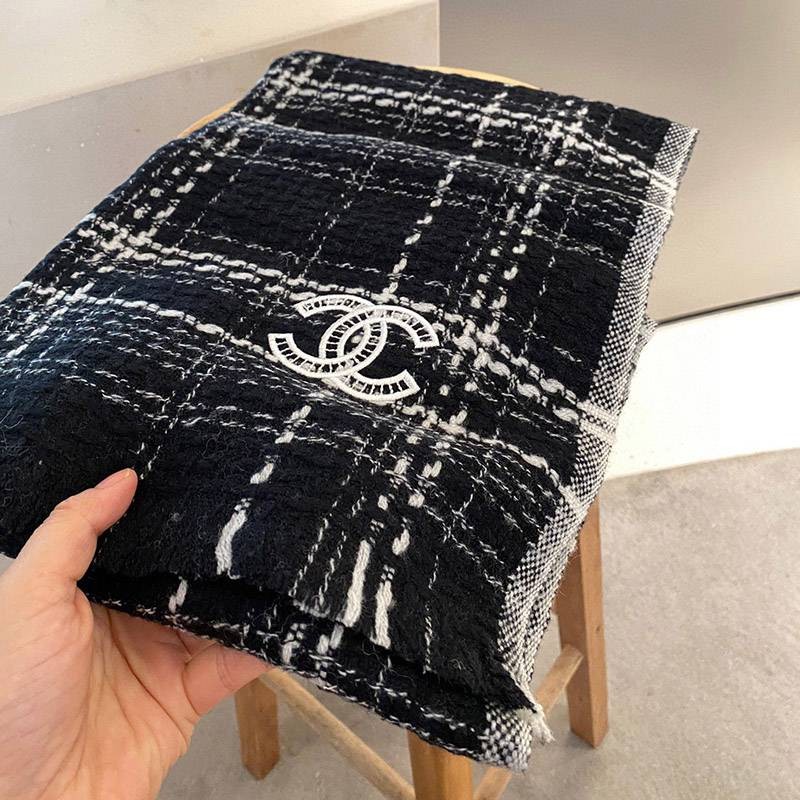 21AW new item, sold out Chanel scarf, wool replica, silk, cashmere CC shf51915