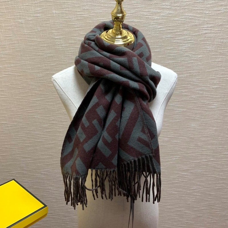 Rare Fendi Scarf Imitation Wool Intarsia Tassel Scarf fep46875