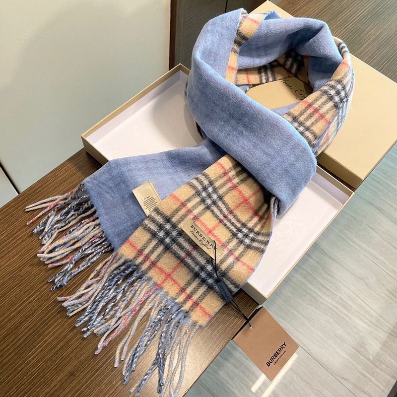 Cute Burberry reversible checked cashmere scarf replica Bax88269