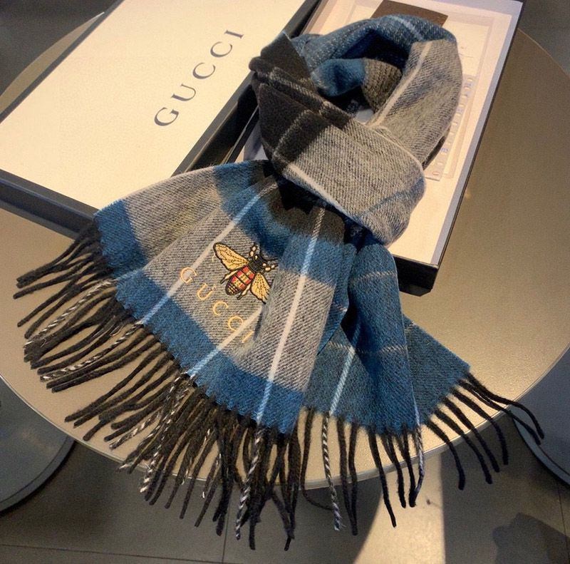 Very popular! Gucci unisex! GG mark stripe copy wool scarf gua58917