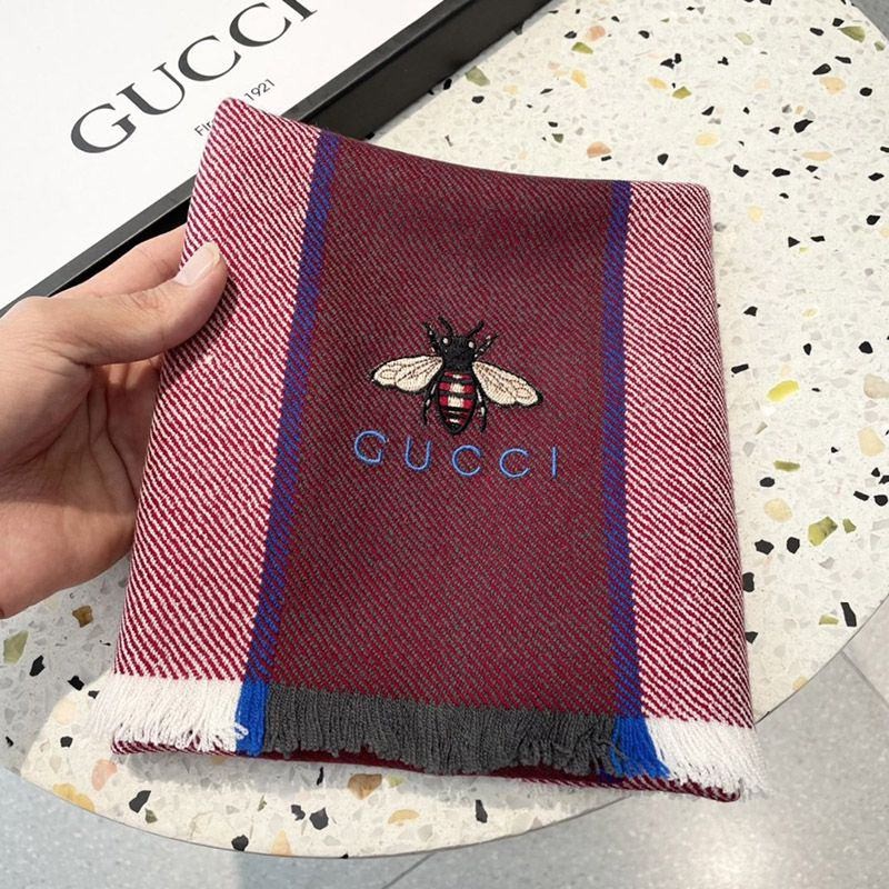 Sold out Gucci Bee Stripe Cashmere Scarf gut24489