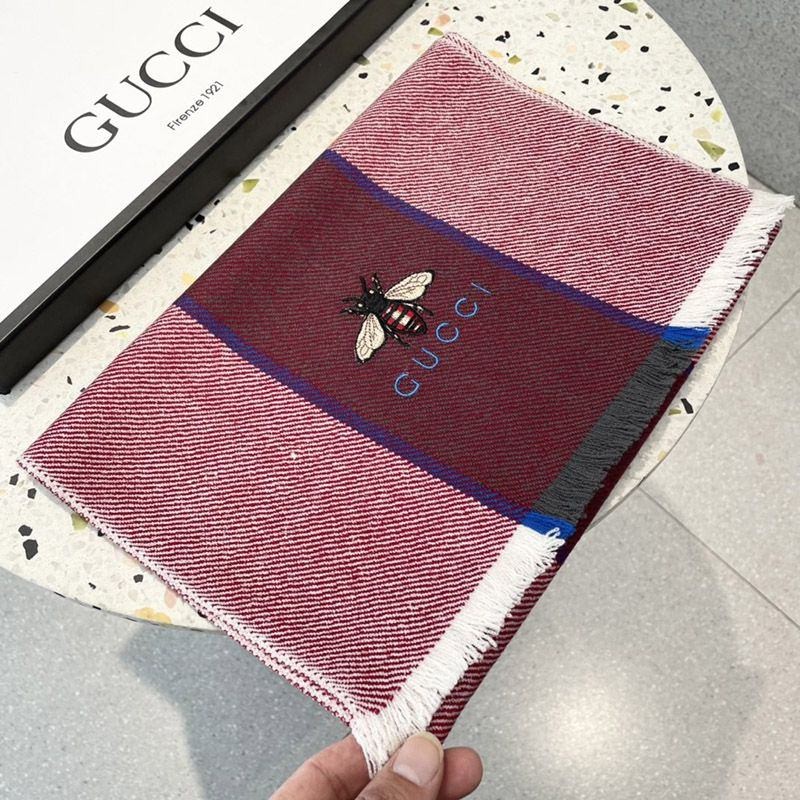 Sold out Gucci Bee Stripe Cashmere Scarf gut24489