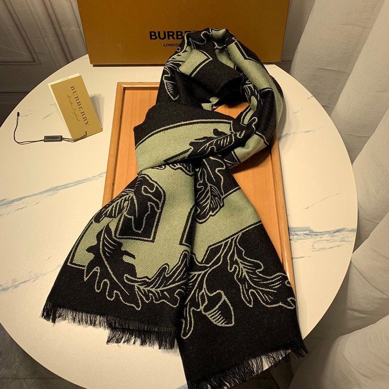 New for Autumn/Winter Burberry Replica Reversible Logo Jacquard Cashmere Scarf Ban37978