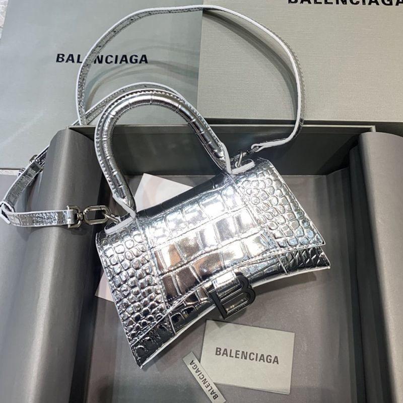 Super Hot Topic! Balenciaga Replica Crocodile Embossed HOURGLASS Handle Bag baf01769