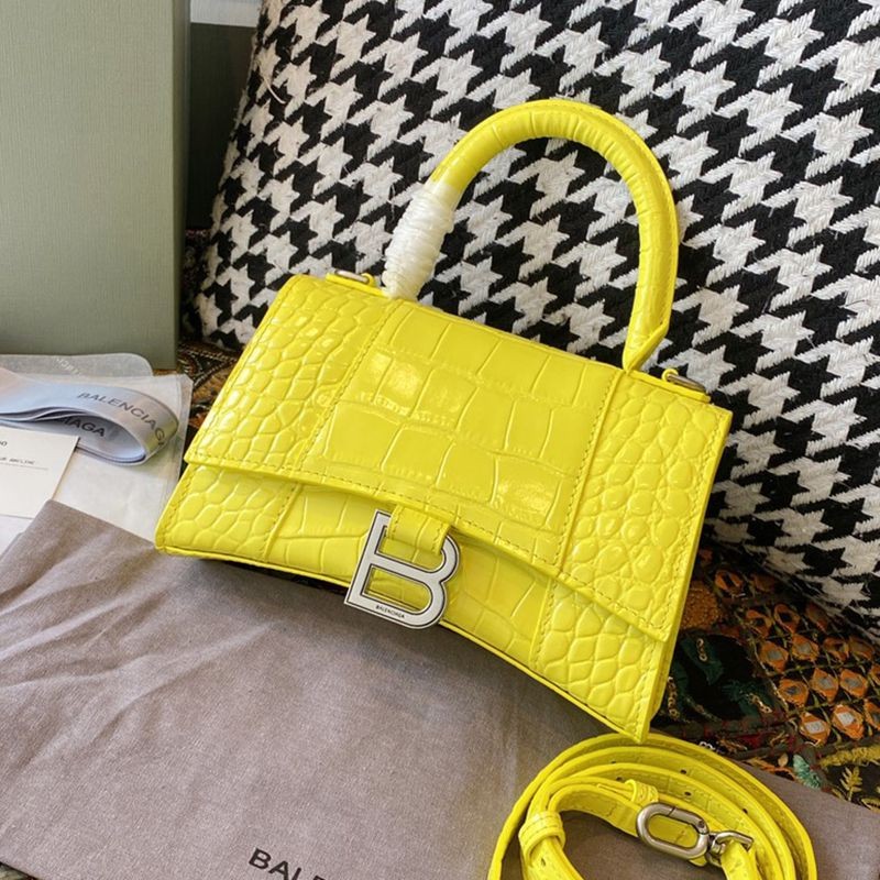 Rare color Balenciaga copy crocodile embossed HOURGLASS handle bag bar75339