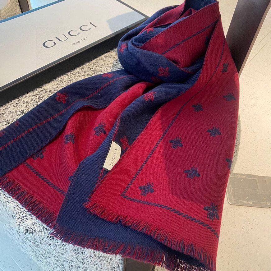 Best Price Guaranteed Gucci Bee Stripe Cashmere Scarf guu38932