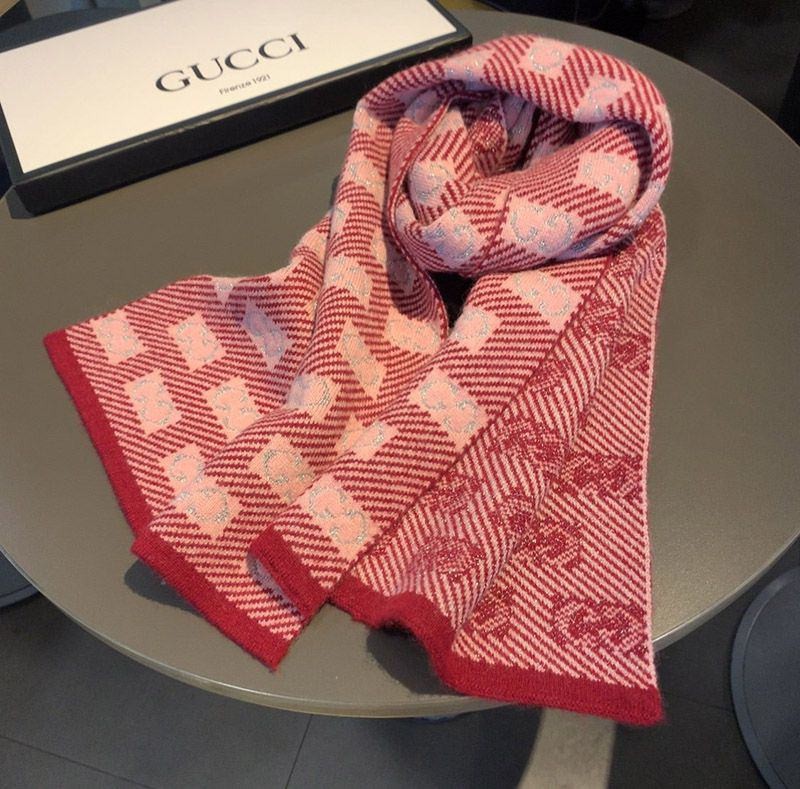 Very popular!! New color Gucci GG Jacquard wool scarf replica gul17047