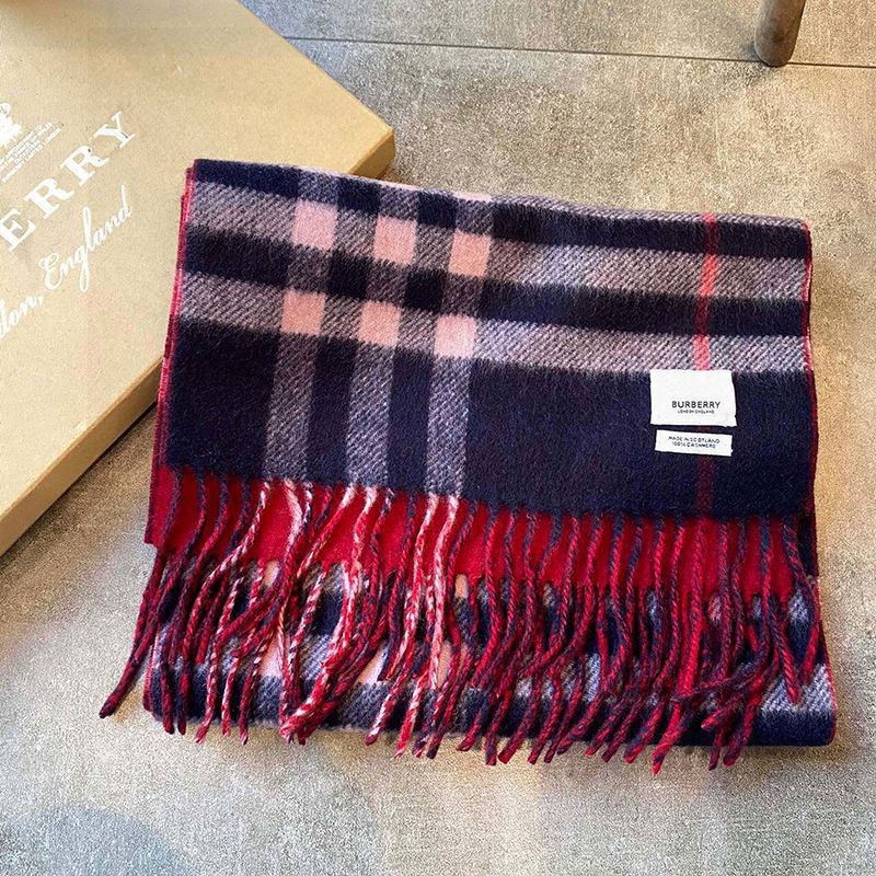 ☆Super popular☆ Burberry fake reversible check cashmere scarf Bam55301