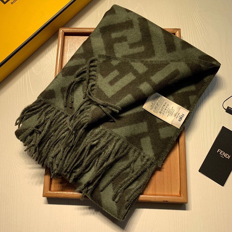 Fendi scarf not available in Japan, fake scarf, wool, intarsia, tassel, fel80938