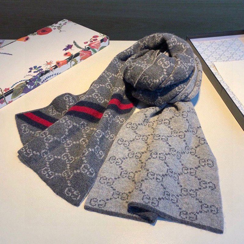 No.1 Popular Gucci Unisex OK! GG mark stripe fake wool scarf gui54302