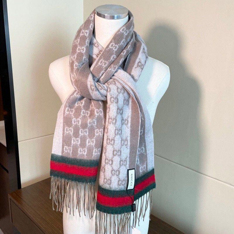 Popularity is rising rapidly Gucci GG wool lame jacquard fake scarf/muffler gut88005 Popularity is rising rapidly Gucci GG wool lame jacquard fake scarf/muffler gut88005