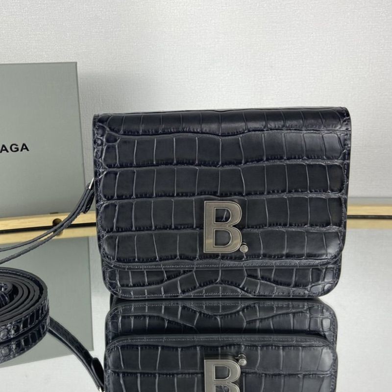 Want it? Super limited edition? [Balenciaga] Mini crossbody bag replica ★ Black crocodile print leather bar05716