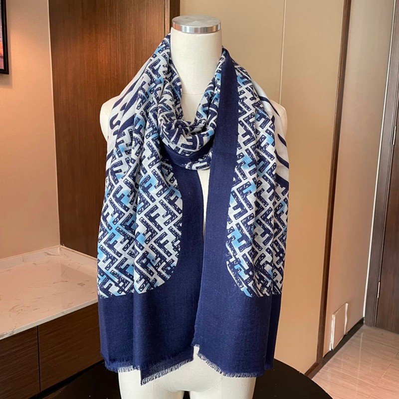 Free shipping Fendi scarf fake scarf wool intarsia tassel fet35610