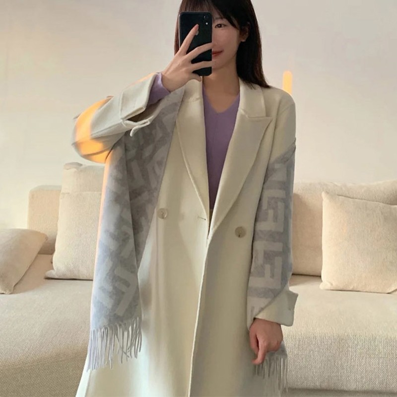 New spring Fendi scarf, fake scarf, wool, intarsia, tassel, feo18946