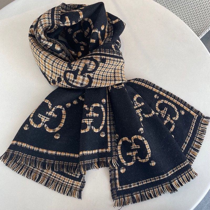 No.1 Popular Gucci GG Jacquard Replica Wool Scarf gux32315