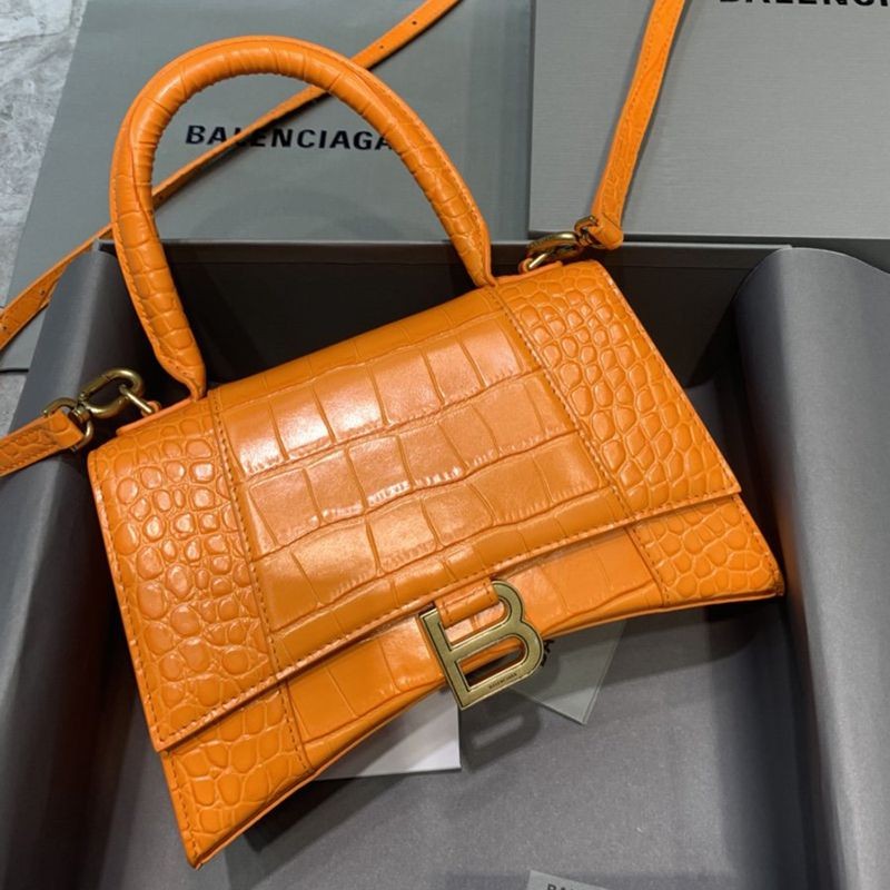 [Not available in Japan] Balenciaga replica crocodile embossed HOURGLASS handle bag bad74131