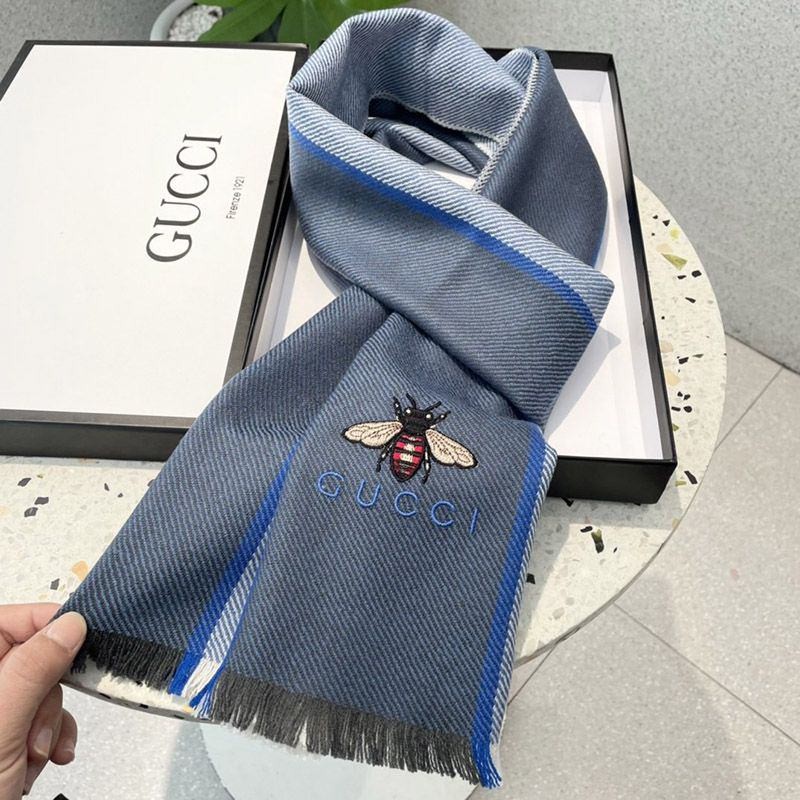 Sure to sell out: fake Gucci bee stripe cashmere scarf gui15948 Sure to sell out: fake Gucci bee stripe cashmere scarf gui15948