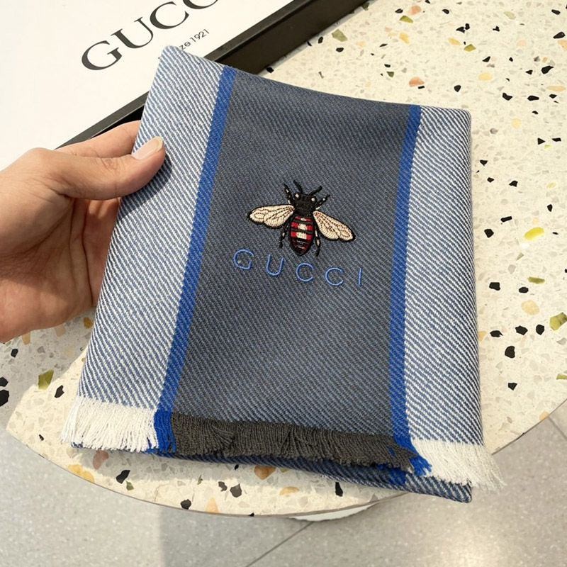Sure to sell out: fake Gucci bee stripe cashmere scarf gui15948