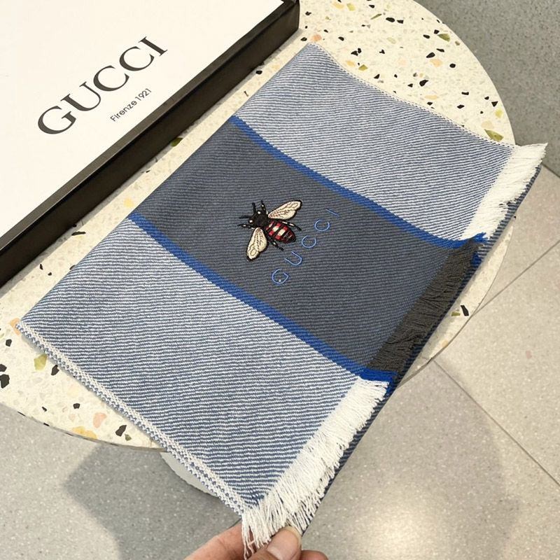 Sure to sell out: fake Gucci bee stripe cashmere scarf gui15948