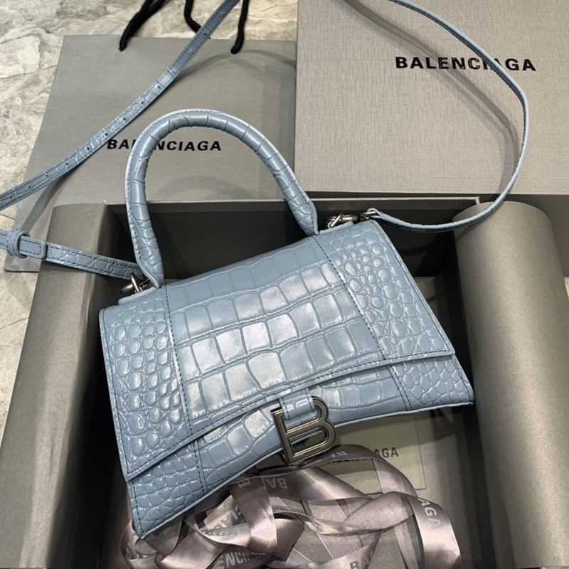 Not available in Japan Balenciaga Crocodile Embossed *HOURGLASS Fake Handle Bag bax53445