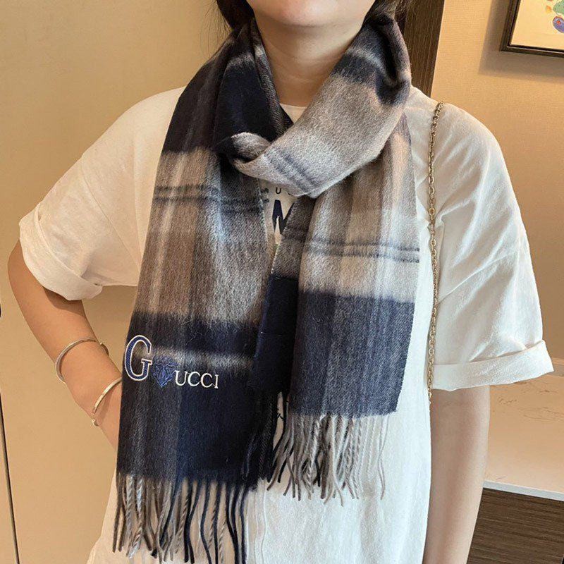 ★Japan!! Popular! Gucci Check Cashmere Scarf Replica gue45507 ★Japan!! Popular! Gucci Check Cashmere Scarf Replica gue45507