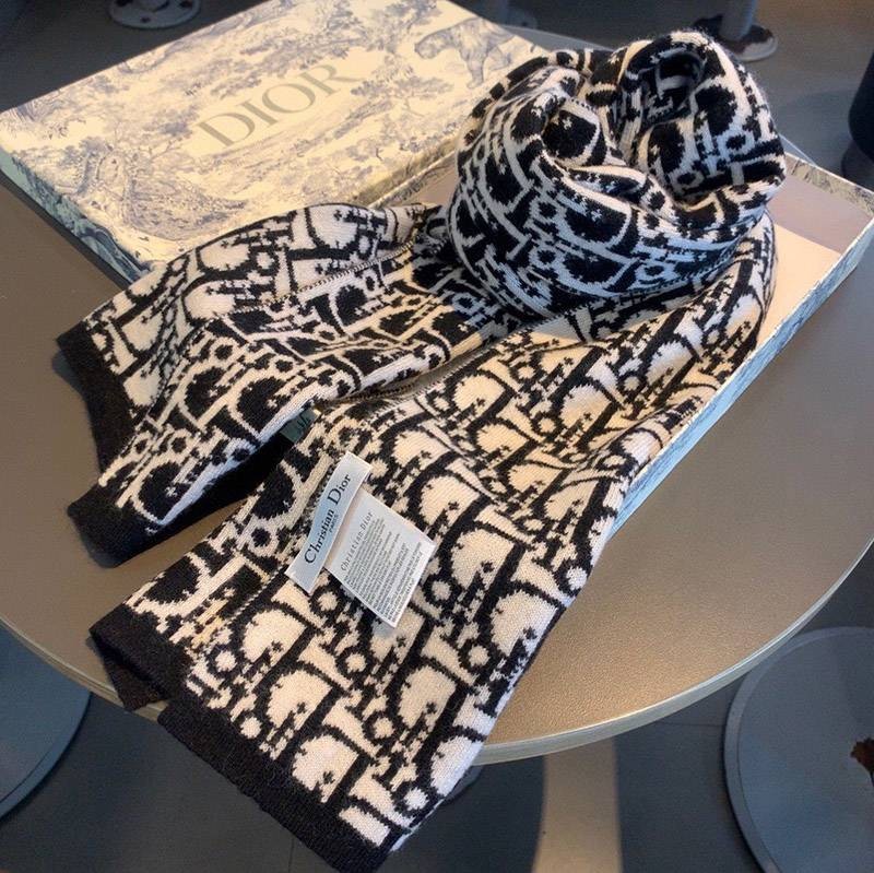 21AW New Dior Scarf Copy Blanket Oblique Pixel Cashmere & Wool dei77941