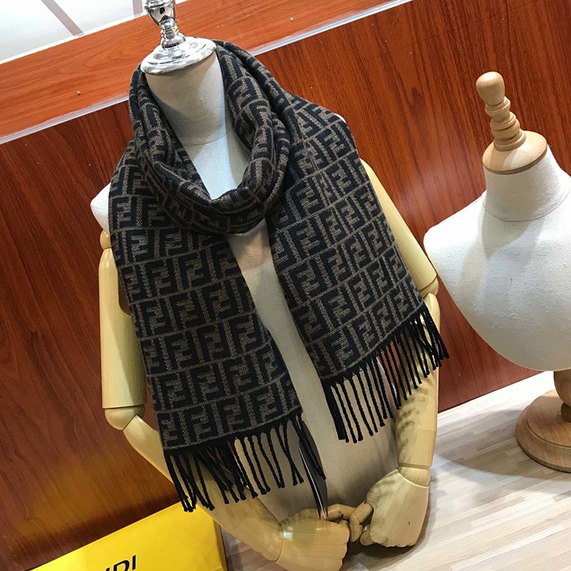 Competition Fendi Scarf Imitation Scarf Wool Intarsia Tassel feb81117