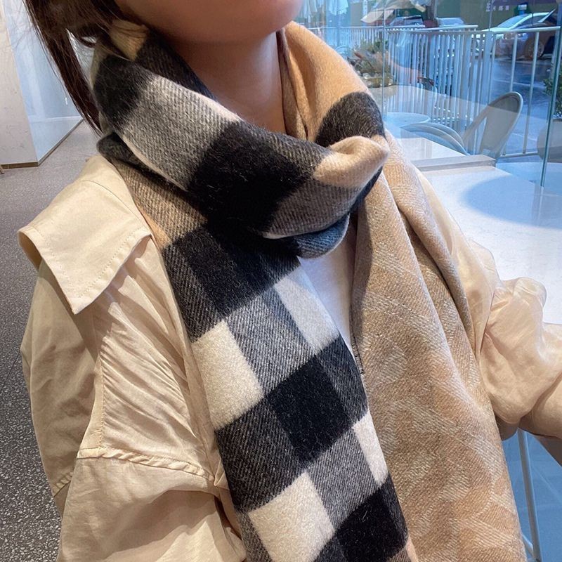 Rare Burberry Replica Jacquard Classic Cashmere Check Scarf Bay55210