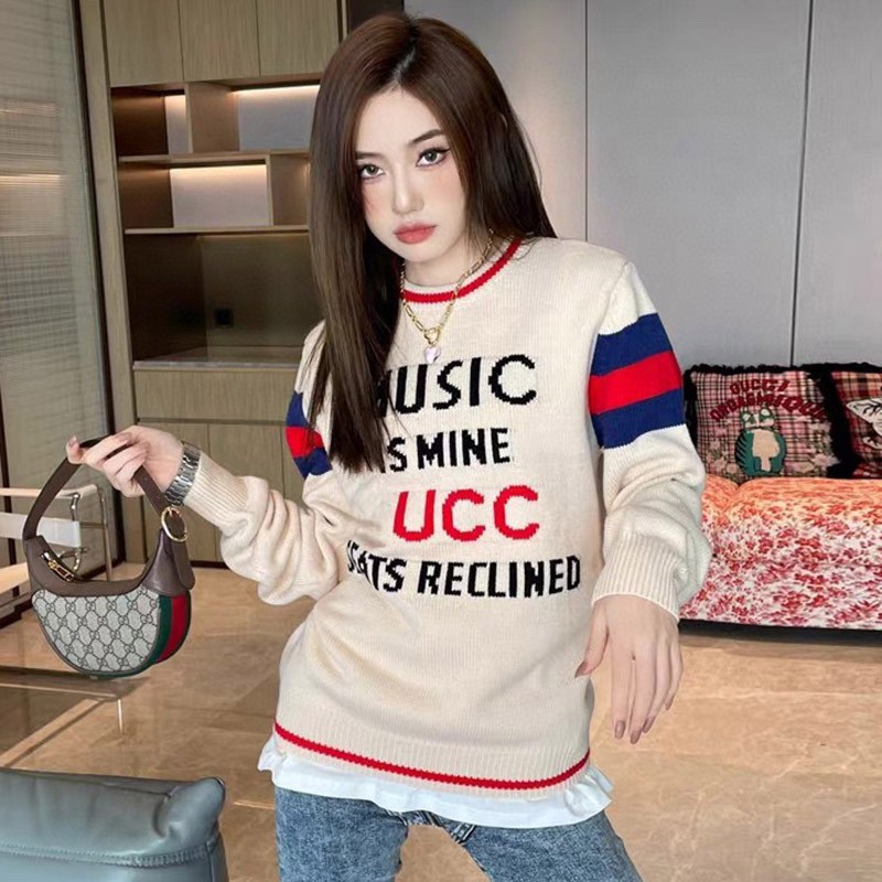 Eye-catching color Gucci 100th anniversary sweater wool copy top logo ready-to-wear gur83620