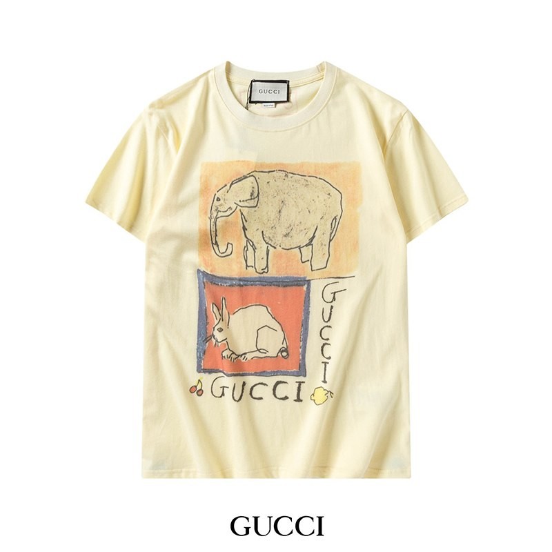 Eye-catching color Gucci cotton T-shirt replica short sleeve logo guq72551