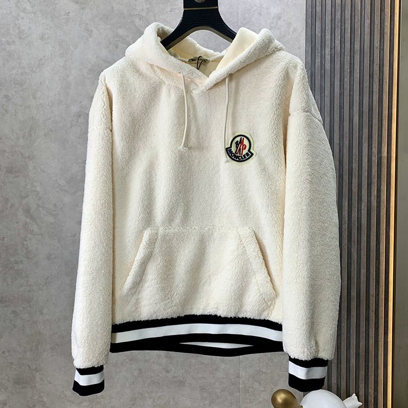 Rare color Moncler fleece hoodie copy white moq30516
