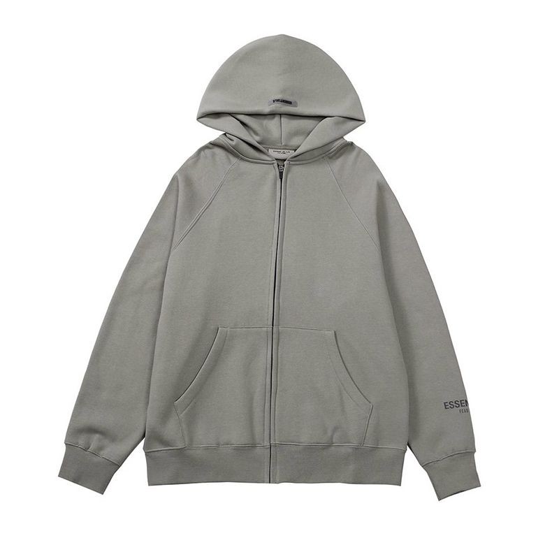 Eye-catching color Fear of God Essentials copy hoodie gray fid30641